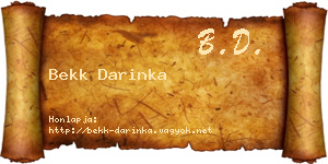 Bekk Darinka névjegykártya